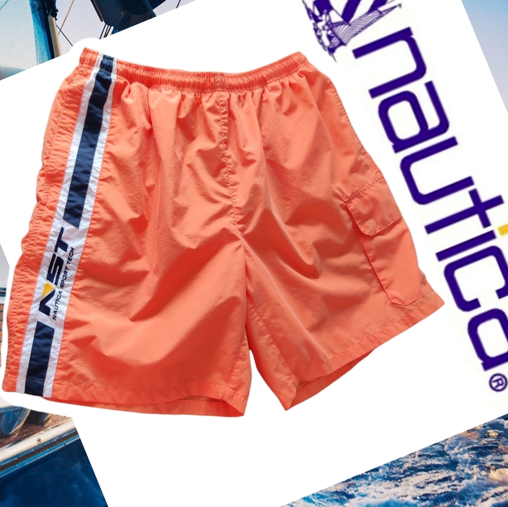 🗺️ NST Nautica Sports Tech Swim Shorts Inside Drawstring waist, Men's XL, Lined